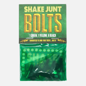 Shake Junt: Shake Junt Phillips Head Bolts Black/Green/Yellow - 1''