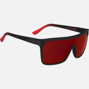 Spy Sunglasses Flynn - Soft Matte Black/Red Fade Happy Grey Green w/ Red Flash