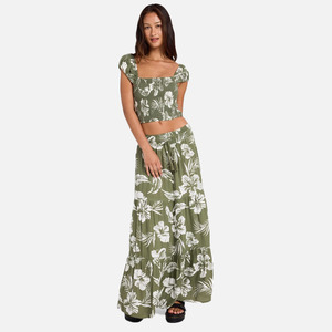Volcom Viper Maxi Skirt - Moss Stone