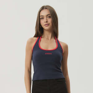 Afends: Afends Basis Rib Halter - Navy/Tomato