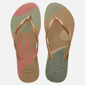 Havaianas: Havaianas Slim Palette Glow - Sand Grey/Golden