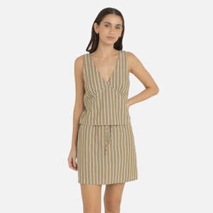 Rhythm Lenny Drawcord Skirt - Olive