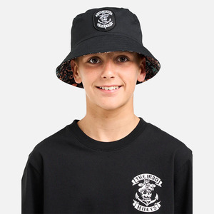 The Mad Hueys Sailor Anchor Reversible Youth Bucket Hat - Black