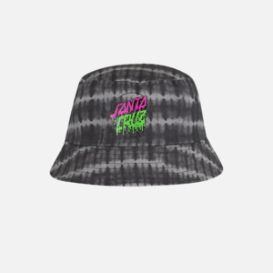 Santa Cruz Youth Rad Dot Hollow Bucket Hat - Black Tie Dye