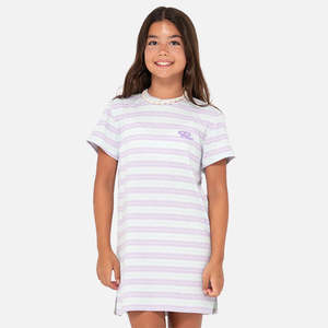 Rusty Girls Camila Stripe Tee Dress - Vibrant Turquoise