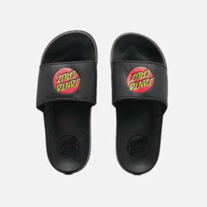 Youth Jandals Slides: Santa Cruz Classic Dot Youth Slides - Black