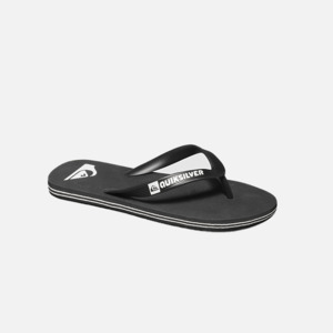Youth Jandals Slides: Quiksilver Molokai Youth Flip Flops - Black/Black/White