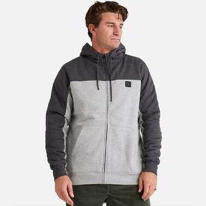 Mens Hoodies: Volcom Division Lined Zip Hood - Heather Grey