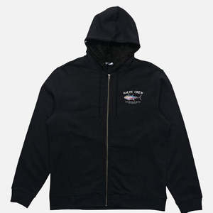 Mens Hoodies: Salty Crew Big Blue Fleece Lined Zip Thru Hood - Black