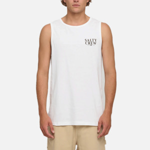 Mens Singlets Tanks: Salty Crew Yellow Fin Regular Tank - White