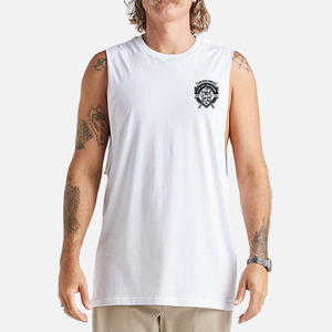 Mens Singlets Tanks: The Mad Hueys FK Off I'm Fishing Muscle - White
