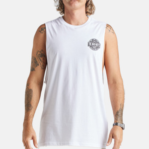 Mens Singlets Tanks: The Mad Huey's Life Muscle - White