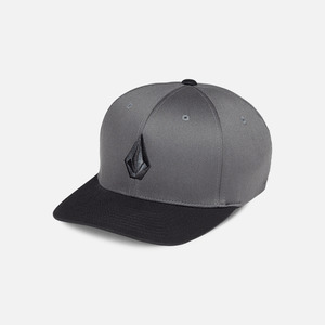 Mens Hats Beanies: Volcom Full Stone Flexfit Hat - Asphalt Black