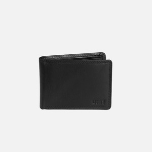 Unit Leather Bi Fold Wallet - Black