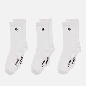 Afends Flame 3 Pack Socks - White