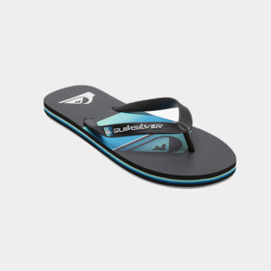 Mens Jandals Slides 1: Quiksilver Molokai Slab Flip Flops - Black 4