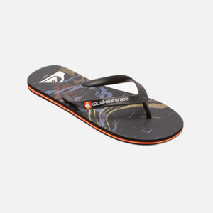 Mens Jandals Slides 1: Quiksilver Molokai Highline Scallop Flip Flops - Black