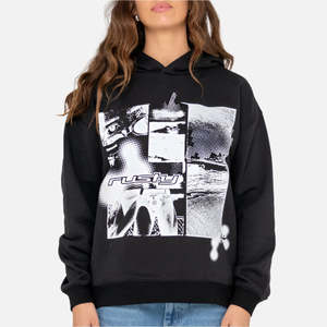 Womens Hoodies Crews: Rusty Greetings 2.0 Hood - Black