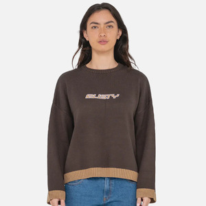 Womens Knitwear: Rusty Rider Relaxed Crew Knit - Java