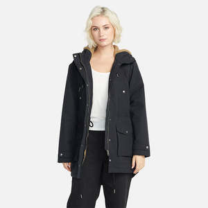 Womens Coats Jackets: Volcom Walk On By Parka Jacket - Black