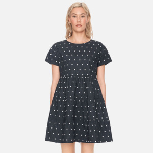 Womens Dresses 1: Huffer Bardot Milly Dress - Polka Dot