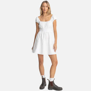 Womens Dresses 1: Rhythm Washed Out Cap Sleeve Mini Dress - White