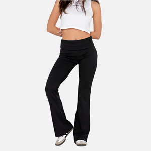 Womens Pants Leggings: Rusty Hilton Low Rise Bootleg Track Pant - Black