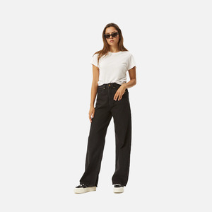Womens Jeans 1: Afends Bella Organic Baggy Jeans - Washed Black