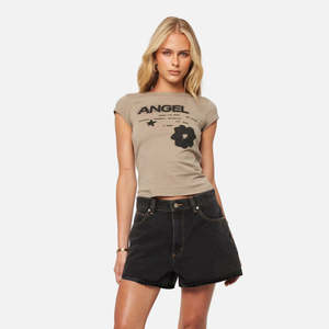 Womens Shorts: ABrand 95 Cara Baggy Short - Washed Black