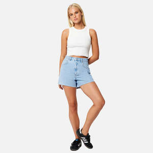 Womens Shorts: Abrand Kendall Venice Short - Light Vintage Blue
