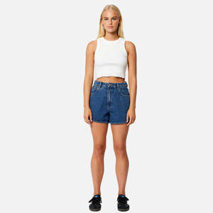 Womens Shorts: Abrand Bella Venice Short - Mid Blue