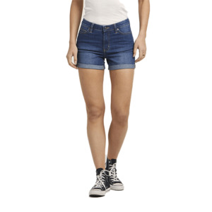 Womens Shorts: Riders Mid Thigh Short - Daytona Rinse