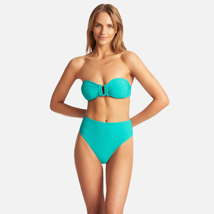 Womens Swim Tops: Sea Level Spinnaker U Bra Bandeau - Aqua