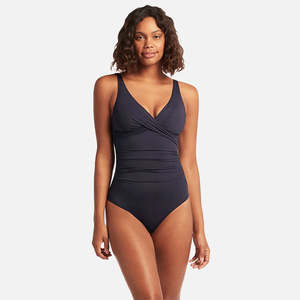 Womens One Piece Swimsuits: Sea Level Cross Front Multifit One Piece - Night Sky