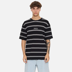 Thrills Eyes In The Grass Pique Stripe Oversize Fit Tee Black