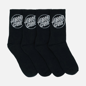 Santa Cruz Opus Dot Crew Sock 4Pack - Black