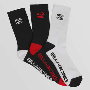 Mens Newest: Billabong Bracket Wave Socks 3Pack - Multi