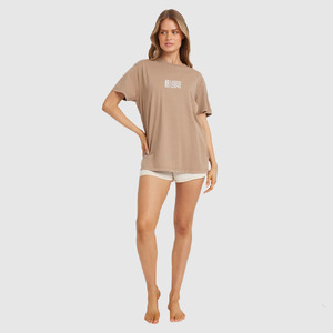 Womens Tees: Billabong Surf High Tee - Mushroom