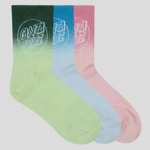 Womens Socks: Santa Cruz Womens Opus Dot Mid Sock 3Pack - Sage/Mist/Pale Pink