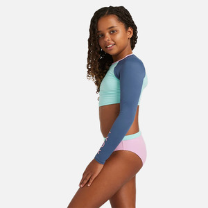 Roxy: Roxy Colorblock Crop Top Lycra Set - Vintage Indigo