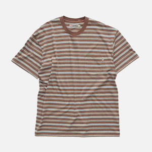Latest: S-Double Stripe Pocket Tee - Chocolate