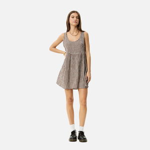 Afends: Afends Base Jesse Seersucker Mini Dress - Coffee Check