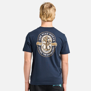 The Mad Hueys: The Mad Hueys Youth Living Anchor Tee - Navy