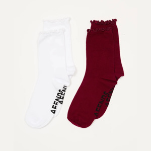 Afends Marin 2Pack Socks - Burgundy/White