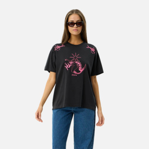 Afends: Afends Sea Siren Oversized Fit Tee - Stone Black