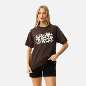 Afends Garden Variety Oversized Fit Tee - Coffee