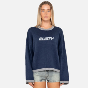 Rusty: Rusty Rider Relaxed Crew Knit - Navy