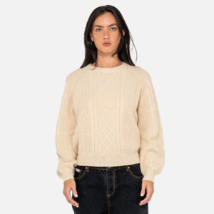 Rusty Two Tales Knitted Crew - Oat