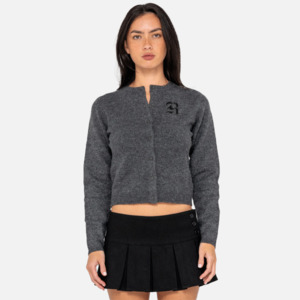 Rusty Academy Cardigan - Charcoal Marle