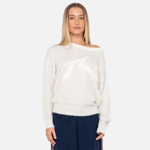 Rusty Miles Open Knit Crew - White